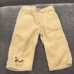 Gymboree Tan Corduroy Pants with Raccoon image